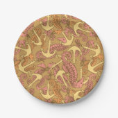 Assiettes En Carton Sketchy Seahorse And Anchor Pattern (Devant)