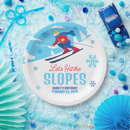 Assiettes En Carton Ski Anniversaire Faisons un tour sur les pistes (Fête)