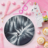 Assiettes En Carton Ski de descente au clair de lune (Fête)