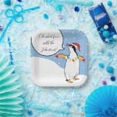 Assiettes En Carton Ski de pingouin de Noël (Fête)