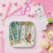 Assiettes En Carton Ski d'hiver par Carl Larsson (Fête)