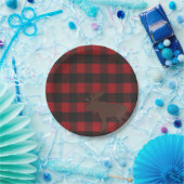 Assiettes En Carton Ski Lodge Moose Plaid Holiday Hostals Party (Fête)