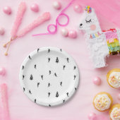 Assiettes En Carton Ski Moderne Ski Noir & Blanc Ski Thème Ski (Fête)