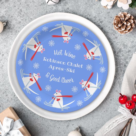 Assiettes En Carton Ski Party Apres Ski Christmas Mice on Ski