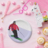 Assiettes En Carton Ski sur les pistes (Fête)