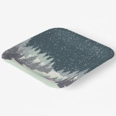 Assiettes En Carton Skier de Noël aux pins d'hiver (Angulaire)