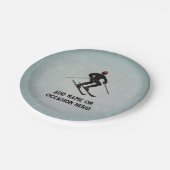 Assiettes En Carton Skiing Guy sur l'acier galvanisé look mâle (Angle)