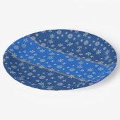 Assiettes En Carton Sky Blue et Snowflakes (Angle)