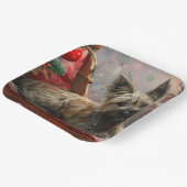 Assiettes En Carton Skye Terrier Chien Festif de Noël (Angulaire)