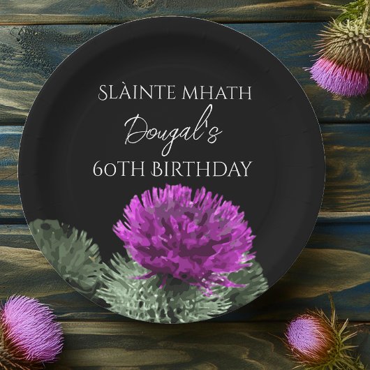 Assiettes En Carton Slàinte mhath Thistle Anniversaire
