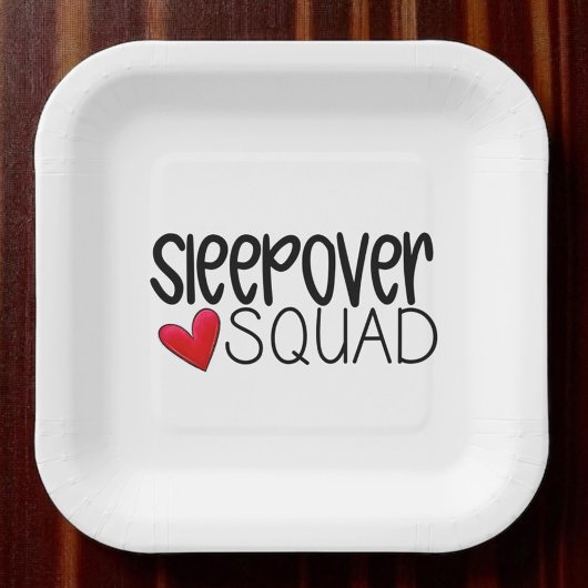 Assiettes En Carton Sleepover Squad Heart Party