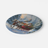 Assiettes En Carton Sleigh Père Noël à cheval de Noël (Angle)