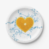 Assiettes En Carton Slice of Heart-Shaped Orange (Devant)