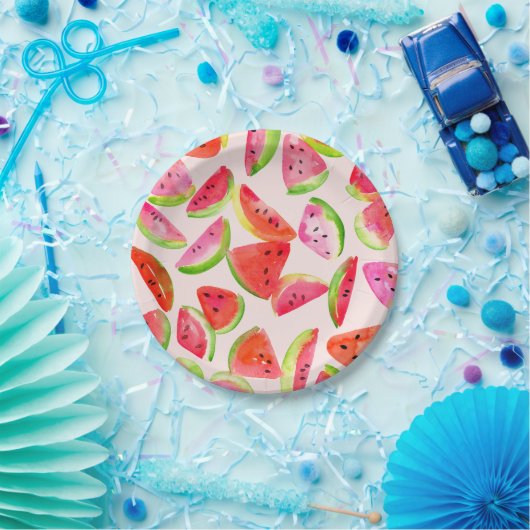 Assiettes En Carton Slice of Summer Watermelon Paper Plates (Fête)