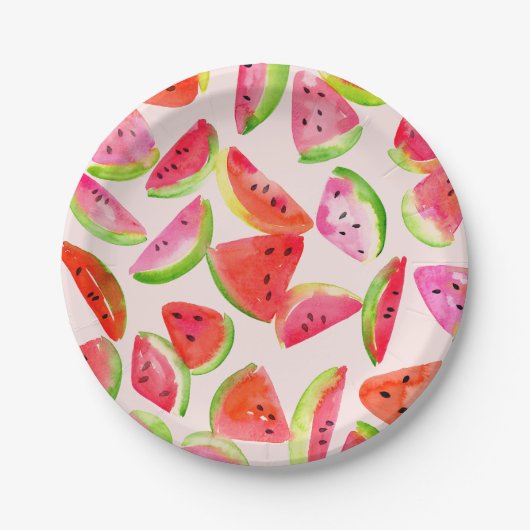 Assiettes En Carton Slice of Summer Watermelon Paper Plates (Devant)