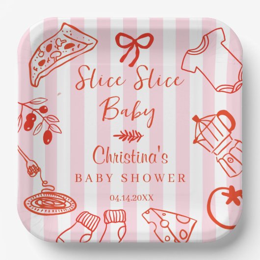 Assiettes En Carton Slice Slice Baby Italian Baby Shower Paper Plate (Recto)