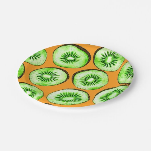 Assiettes En Carton Slices Kiwi (Angle)
