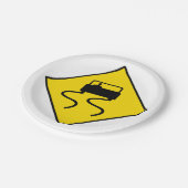 Assiettes En Carton Slippery Road Sign Paper Plates (Angle)