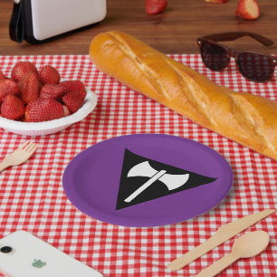 Assiettes En Carton SlipperyJoe drapeau de la fierté lesbienne puissan