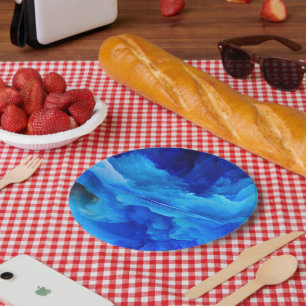Assiettes En Carton SlipperyJoe's abstrait nuage artwork coloré surr