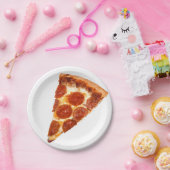 Assiettes En Carton SlipperyJoe's classique pepperoni pizza tranche fo (Fête)