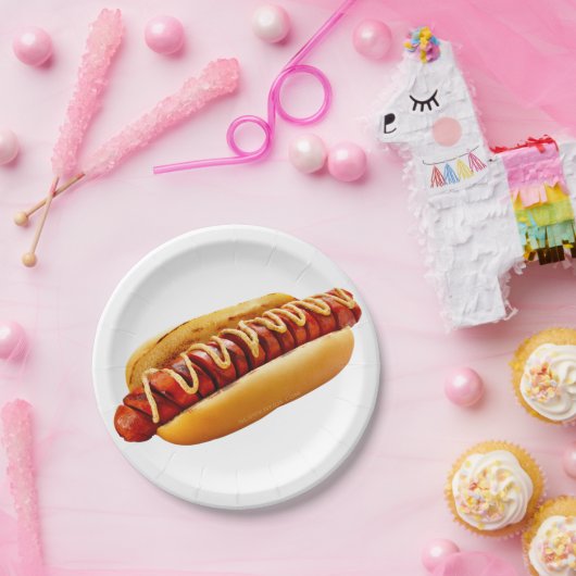 Assiettes En Carton SlipperyJoe's Hotdog viande hachée grill (Fête)