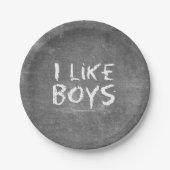 Assiettes En Carton SlipperyJoe's I Like Boys sale tableau noir (Devant)