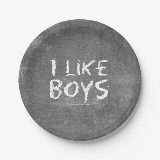 Assiettes En Carton SlipperyJoe's I Like Boys sale tableau noir (Devant)