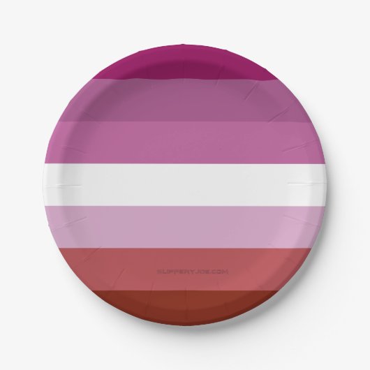Assiettes En Carton SlipperyJoe's lesbian pride flag feminine communit (Devant)