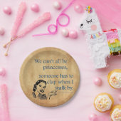 Assiettes En Carton SlipperyJoe's Princess clap marchant drôle les ann (Fête)