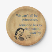Assiettes En Carton SlipperyJoe's Princess clap marchant drôle les ann (Devant)
