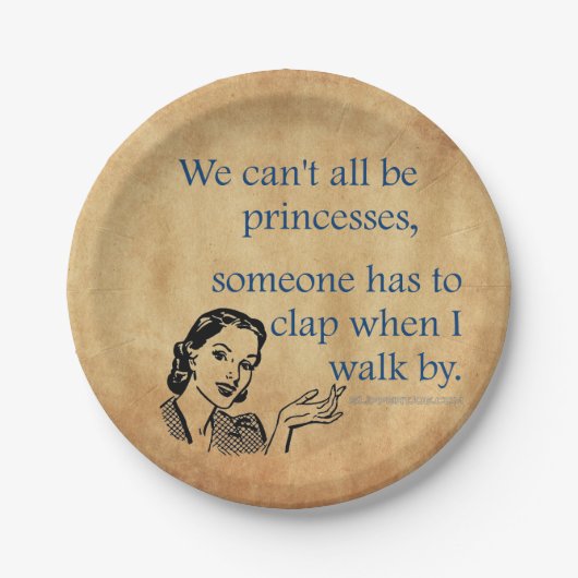 Assiettes En Carton SlipperyJoe's Princess clap marchant drôle les ann (Devant)