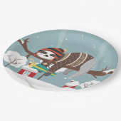 Assiettes En Carton Sloth Christmas (Angle)