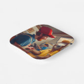 Assiettes En Carton Sloth Fast Food Worker (Angulaire)