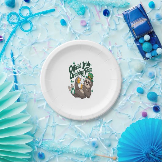 Assiettes En Carton Sloth Irish Drinking St Patrick's Day (Fête)