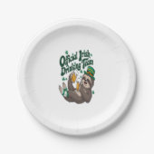Assiettes En Carton Sloth Irish Drinking St Patrick's Day (Devant)
