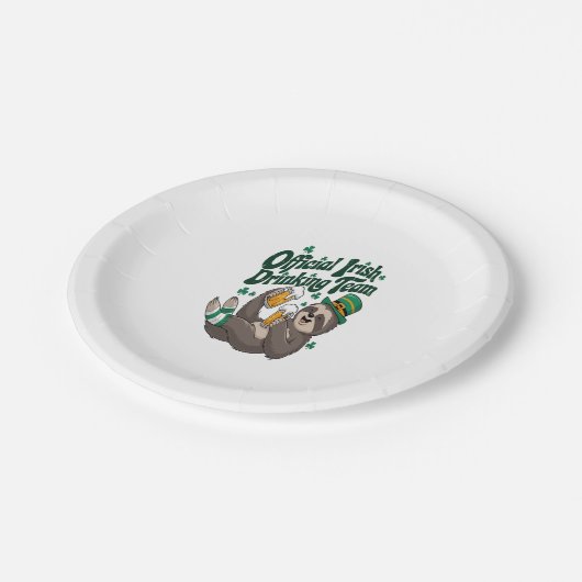 Assiettes En Carton Sloth Irish Drinking St Patrick's Day (Angle)