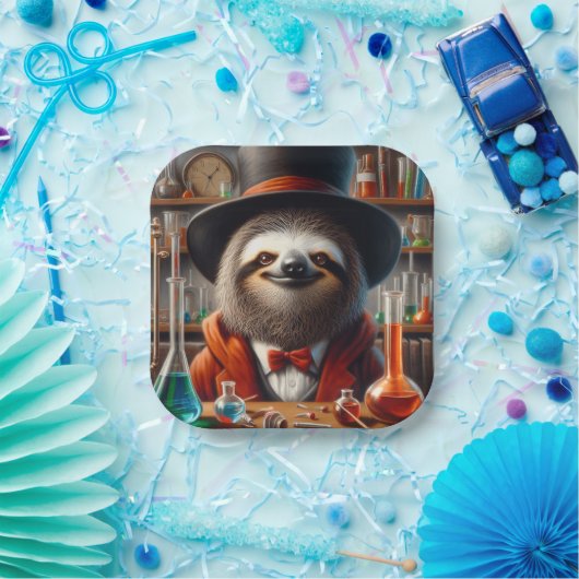 Assiettes En Carton Sloth Mad Scientifique (Fête)