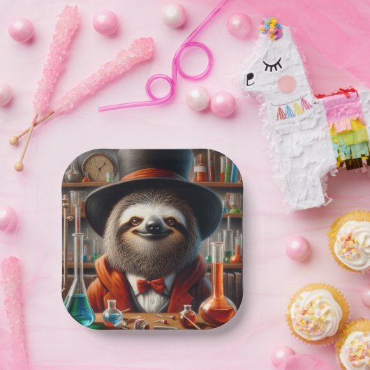 Assiettes En Carton Sloth Mad Scientifique (Fête)