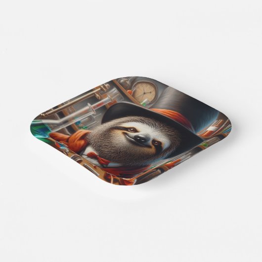 Assiettes En Carton Sloth Mad Scientifique (Angulaire)