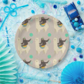 Assiettes En Carton Sloth Riding Llama Grey Plaques de papier d'annive (Fête)
