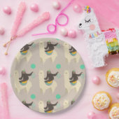 Assiettes En Carton Sloth Riding Llama Grey Plaques de papier d'annive (Fête)