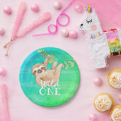 Assiettes En Carton Sloth Wild One First Birthday Party Plate (Fête)