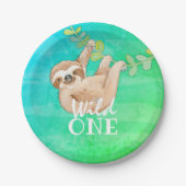 Assiettes En Carton Sloth Wild One First Birthday Party Plate (Devant)