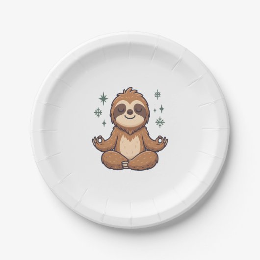 Assiettes En Carton Sloth Yoga Sloth (Devant)