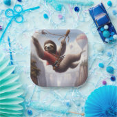 Assiettes En Carton Sloth Ziplining (Fête)