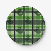 Assiettes En Carton SLYTHERIN™ Tartan Plaid Motif (Devant)