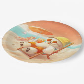 Assiettes En Carton Smile Dog - Mode Plage Activé (Angle)