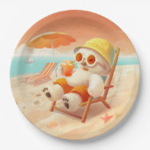 Assiettes En Carton Smile Dog - Mode Plage Activé (Devant)