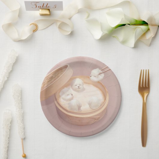 Assiettes En Carton Smile Dog - Xiao Long Bao Délice (Mariage)